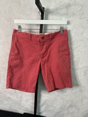 J. Crew Men's Coral-Red Flat-Front Shorts
